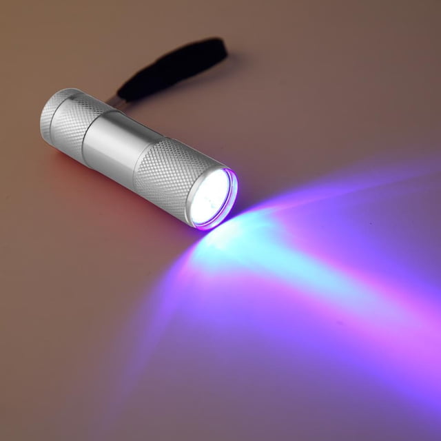 Lámpara 9LED UV Linterna portátil Luz morada Antideslizante 395nm Retroiluminación (Astilla)