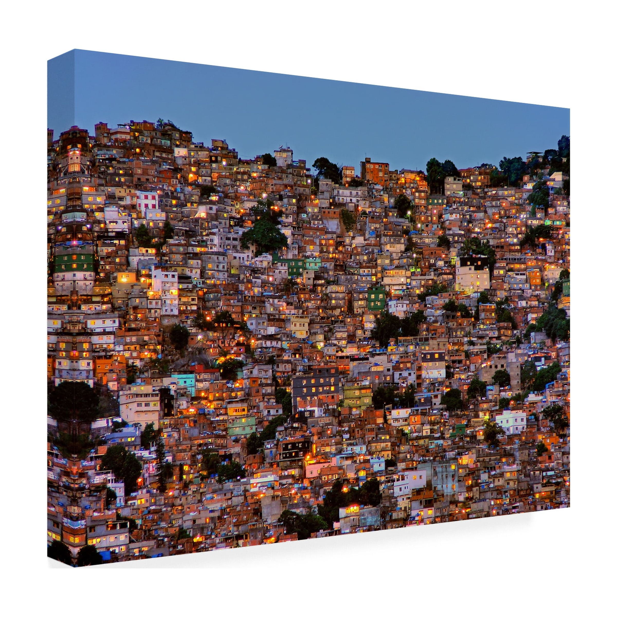 Adelino Alves 'Nightfall In The Favela Da Rocinha' Canvas Art