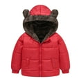 thumbnail image 2 of Toddler Winter Coat,Little Boys Girls Puffer Coat Cute Bear Ear Hooded Jackets with Pockets Thicken Windproof Zipper Warm Outwear for Toddler Baby Boys Baby Jacket Baby Girl Clothes Winter, 2 of 4