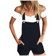 thumbnail image 2 of Fesfesfes Jeans for Women Cute Casual Sports Double Shoulder Pocket Easy Jeans Rompers, 2 of 9
