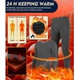 thumbnail image 2 of Lalamelon Mens Thermal Underwear Fleece Lined V Neck Long Johns Base Layer Shirts Pant for Cold Winter Weather, 2 of 6