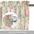 thumbnail image 6 of Retro Flowers Valance Curtain Watercolor Camellia Pink Illustration Window Valances Rod Pocket Short Curtains Window Treatments for Kitchen Bedroom Bathroom Laundry 60" x 18", 6 of 9
