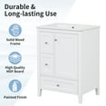 thumbnail image 6 of Harper & Bright Designs 24" Small Bathroom Vanity Sink Combo with Storage , Bathroom Floor Cabinet with Drawers and Adjustable Shelf, White, 6 of 16