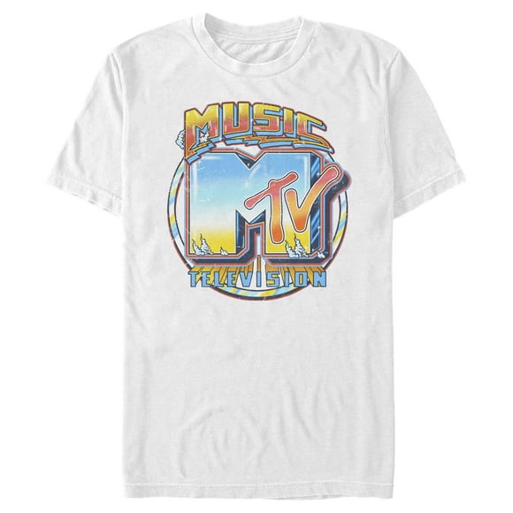T-Shirt Logo Old School MTV pour Hommes - White - Moyen