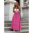 thumbnail image 4 of Womens Multilayer Ruffle Tulle Skirt Sweet Pleated Highs Waist Maxi Skirt Fairys Cake Dress Long Tutus Party Skirt Gifts, 4 of 9