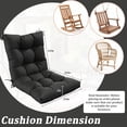 thumbnail image 2 of Kimunuk Outdoor Chair Cushions Set of 4, 42 x 21 x 5 in Non Slip Porch Swing Cushion Seat Back Cushions with Ties for Indoor Patio Rocking Chair, Black, 2 of 8