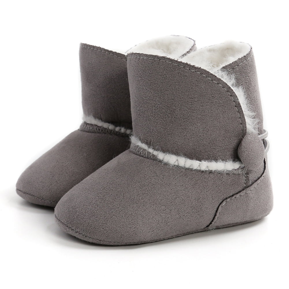 YIBLBOX Newborn Baby Boys Girls Knit Snow Boots Winter Faux Fleece Crib Shoes Soft Sole Anti-Slip Booties 