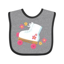 Inktastic Roller Skate Flowers Girls Baby Bib