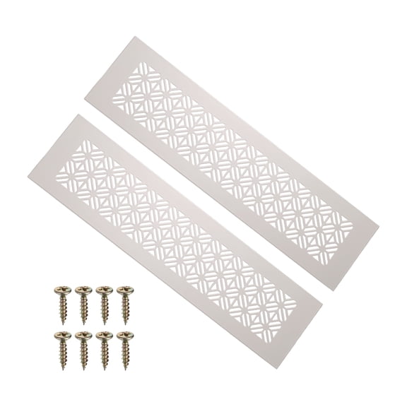 12 x 3 Inch Door Air Vent Cover, 2 Pack Heavy Duty Aluminum Grille Ventilation Cover Louvered with Mounting Screws for Cabinet Wardrobe Door, Cashmere Gray
