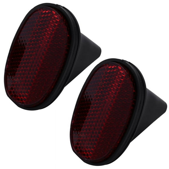 2 pcs Bicycle Rear Tail Reflector Mudguard Oval Warnning Red black