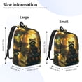 thumbnail image 4 of Daiia Tree Meditating Raccoon Vintage Canvas Backpack for Men and Women ,Hiking Backpack,Travel Laptop Bag for School,Large Capacity Backpack-Medium, 4 of 8