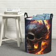 thumbnail image 6 of Gothic Skull On Fire Death Cool Foldable Laundry Hamper with Handle Storage Basket for Clothes Toys & Organizing, 6 of 6