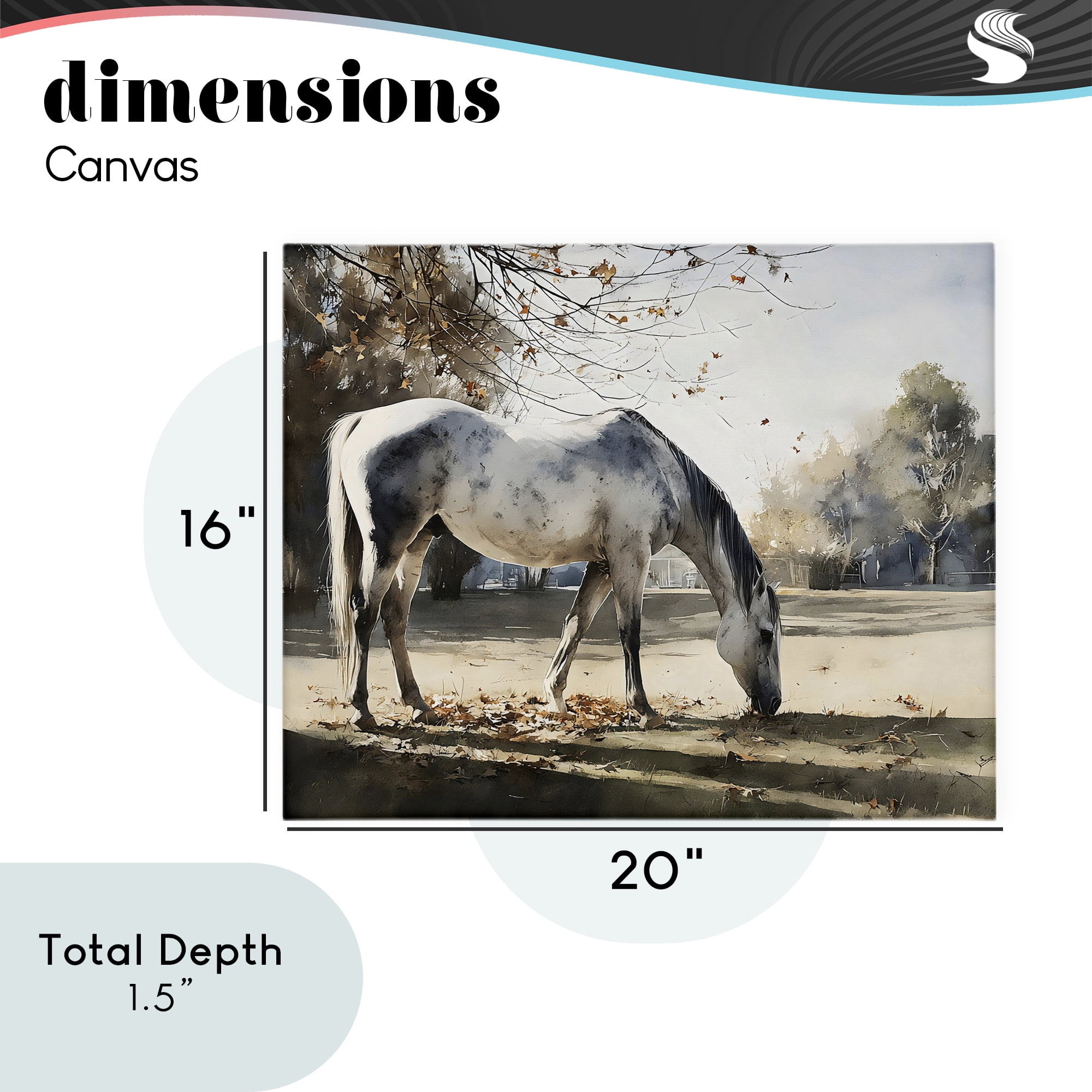 Stupell Industries Grey & White Mare Grazing Canvas Wall Art, design by Franklyn Gregory