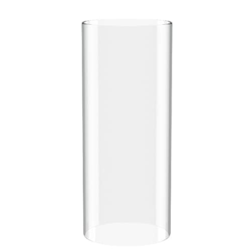SUNWO Borosilicate Glass, Clear Candle Holder, Glass Chimney for Candle Open Ended, Glass Hurricane Candle Holders Diameter 4.3", Height 10"