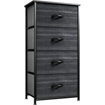 Uforic 4-Drawer Dresser,Organizer Unit for Bedroom, Living Room,Charcoal Black