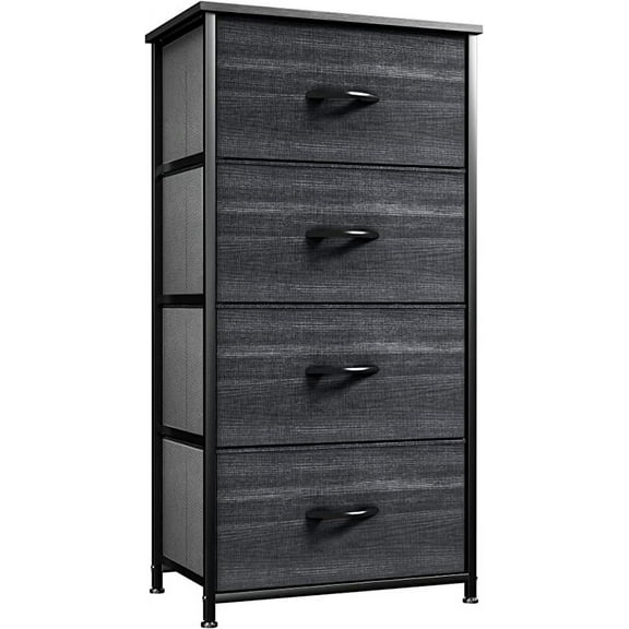 Uforic 4-Drawer Dresser, Organizer Unit for Adult for Bedroom, Living Room, Charcoal Black