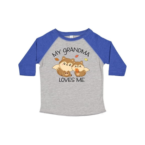 Inktastic My Grandma Loves Me with Cute Squirrels in Autumn Boys or Girls Toddler T-Shirt
