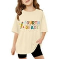 thumbnail image 1 of JTieacloth T-Shirt Décontracté à Manches Courtes pour Filles, Col Rond, Imprimé Graphique, Coupe Ample, pour Usage Quotidien, Activités Extérieures à l'École, Printemps Été Automne, T-Shirts Basiques pour Filles, Tailles 7-8 Ans, 1 of 5