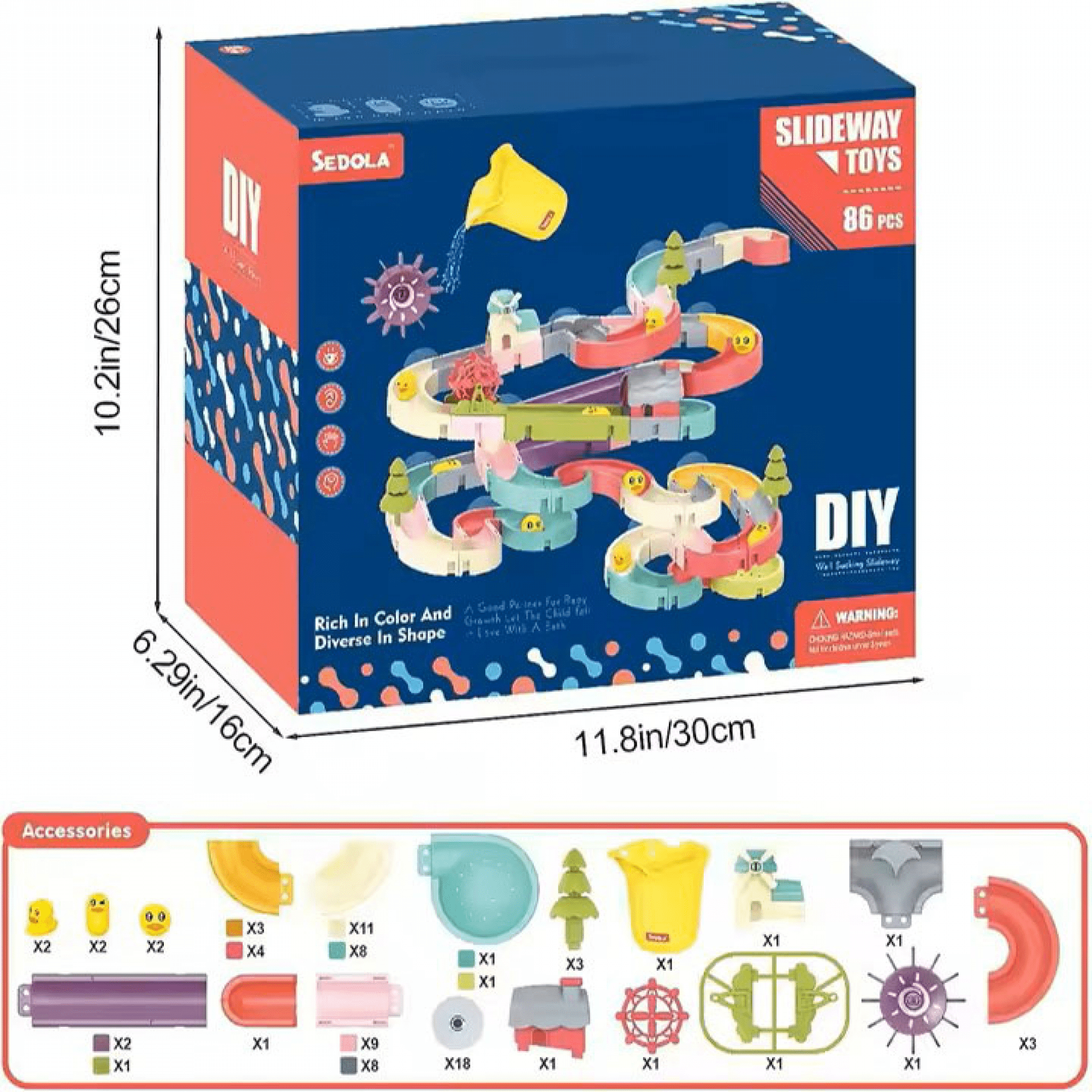 Bath Toys Duck Water Track, Building Kit Pool Toys for 6 7 8 Years Old Birthday Gifts