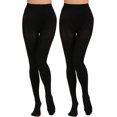 thumbnail image 1 of 2 Pairs Women's Solid Color Tights 80D, Soft Opaque Microfiber Tights, 1 of 5
