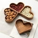 thumbnail image 5 of pstuiky Caja apilable para frutos secos, bandeja de madera maciza, bandeja de colores originales, bandeja en forma de corazón de pino (2 unidades), 5 of 9