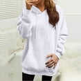 thumbnail image 2 of Uqiangy Oversized Hoodies for Women Tunic Sweatshirts for Women Crew Neck Sweatshirts Women Women's Sweatshirt Womens Crewneck Sweatshirt Fleece Pullover Women Hoodies for Women White S, 2 of 9