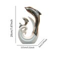 thumbnail image 3 of Estatua de delfín de cerámica, estuche para pañuelos, caja de almacenamiento de papel higiénico, soporte acrílico para toallas, ideal para sala de est, 3 of 8