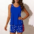 thumbnail image 4 of Haivin Women's Patriotic Print Tankini Swimsuit with Built-In Bra, Modest Two-Piece Design with Pocket for Beach and Pool, 4 of 7
