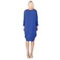 thumbnail image 4 of Women's Elegant Plus Size Loose Fit Dress Side Draped Dolman Sleeve Midi, 4 of 4