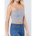 thumbnail image 3 of A2Y Women's Basic Sexy Cute Tube Strapless Cotton Tank Top Light H Grey L, 3 of 4