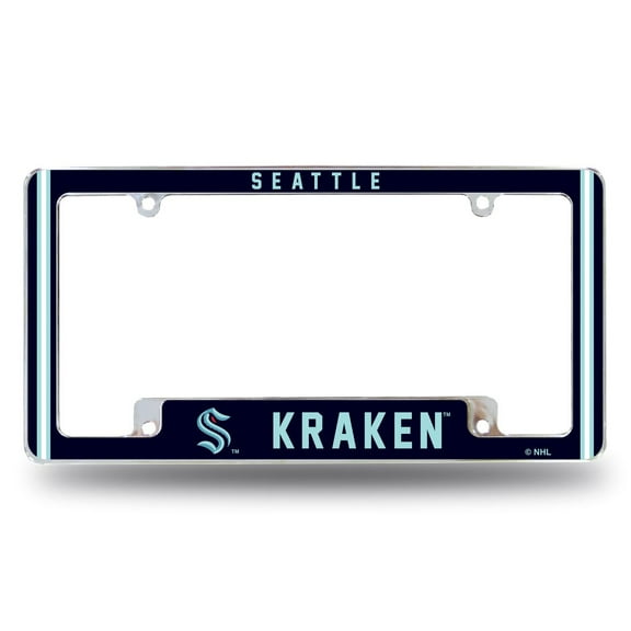 Seattle Hockey Kraken Chrome Metal License Plate Frame