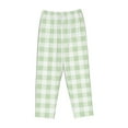 thumbnail image 4 of Goofa Green Checkboard Printed Soft Pajama Pants for Women, Wide Leg Comfy Casual Lounge Yoga Pants-X-Large, 4 of 9
