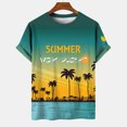 thumbnail image 1 of T-shirt Homme Imprimé Noix de Coco Style Plage Décontracté Manches Courtes Chandail en Molleton Vêtements d'Été Col Rond Pull Homme Mode Urbaine, 1 of 5