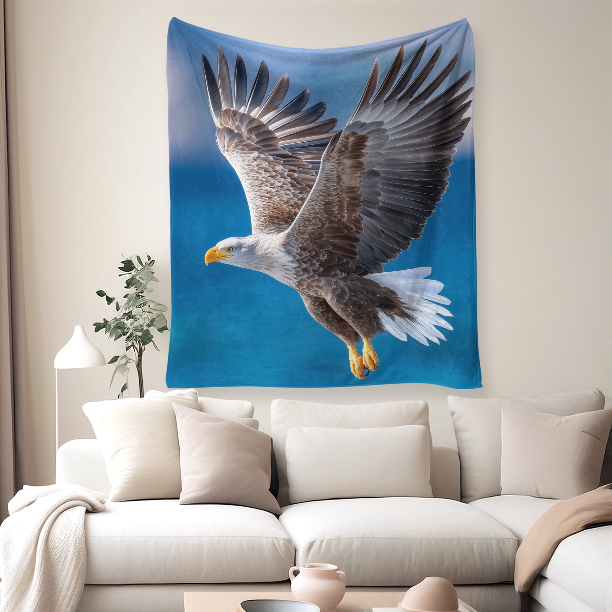Flannel Fleece Throw Blanket, Soft Large Throw Blanket, Lightweight Cozy Plush Throw Blanket Fit Sofa Bed, 30"x40", Eagle