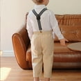 thumbnail image 4 of OGLCCG Kids Boy Clothes Suit, Long Sleeve Button Formal Dress Shirt with Bowtie+Suspender Pants Boy Gentleman Wedding Outfits 1-12 Years, 4 of 4