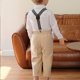 thumbnail image 4 of Odeerbi Niños 3 Pcs Caballero Traje Formal Vestido Camisa + Pantalones de Traje de Suspensión + Corbata de Palo Trajes de Boda Conjunto, 4 of 4