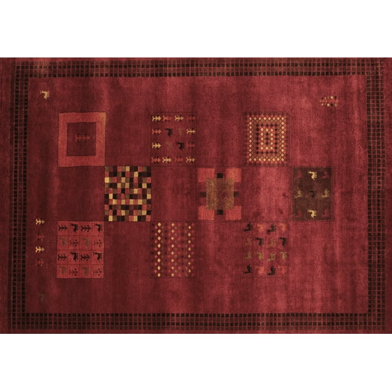 Ahgly Company Indoor Rectangle Abstract Brown Contemporary Area Rugs, 5' x 8'