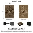 thumbnail image 4 of VUNATE Outdoor Rug Carpet 6'x9' Waterproof Reversible Patio Rug Portable Boho Indoor Outdoor Rug Plastic Straw Rug for Beach RV Camping Garden Picnic Deck Backyard Modern Porch Decor Black and Brown, 4 of 7
