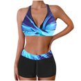 thumbnail image 2 of Jjayotai No Boundaries Womens High Waisted Bikini Sets Tummy Control Swimsuit, 2 Piece Bathing Suit, Color Block Swimwear, 2025 Swim Suit for Women Blue~ XXXL, 2 of 5