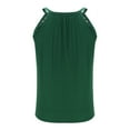 thumbnail image 5 of Wyobmus Womens Lace Tank Tops Loose Fit Pleated Tunics High Neck Sleeveless Lace Tanks Curved Hem S-2X Green, 5 of 6
