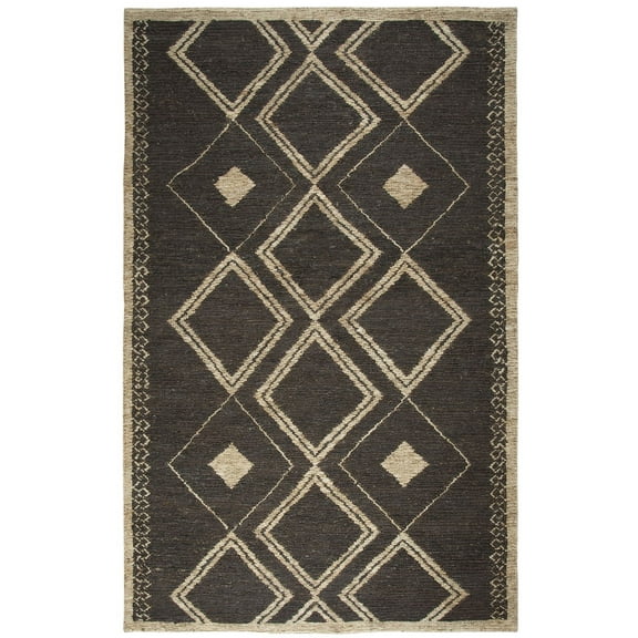 Gatney Rugs Flickerwood Area Rug WR9634 Brown Squares Diamonds 8' x 10' Rectangle