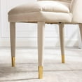 thumbnail image 5 of Tabaray Modern Dining Chairs Set of 2, Velvet Accent Chair Set of 2, Comfy Upholstered Side Chair with Gold Legs for Dining Room, Kitchen, Living Room, Bedroom, Waiting Room, Small Spaces, Beige, 5 of 17