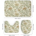 thumbnail image 3 of Bathroom Rugs Sets 4 Piece with Shower Curtain Sets, Beige and Green Flower Pattern Printed on Shower Curtain for Men, Perfect for Bathroom Hotel Dorm Spa Home, 72 x 72 inches, 3 of 8