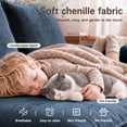 thumbnail image 6 of Daeorio 52" Upholstered Sofa,Loveseat Cloud Couch Comfy Chenille 2 Pillows for Small Spaces,Living Room,Bedroom and Apartment(Blue), 6 of 11