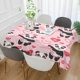 thumbnail image 4 of Coolnut Cute Panda Expresses Love Rectangle Tablecloth,Valentine's Day Mother's Day Kitchen Decoration Dinner Rectangular Table Cover for Party Holiday Hotel BBQ-Machine Washable 54x72In, 4 of 7