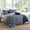 Blue, variant on 4-Piece Reversible Comforter Set Tropical Pattern Full/Queen Natural Palm Oasis Black