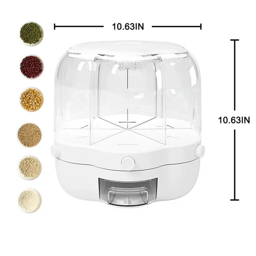 TEAFIRST Cereal Dispenser Container, Rice Dispenser Storage Container for Kitchen, BPA-free, White