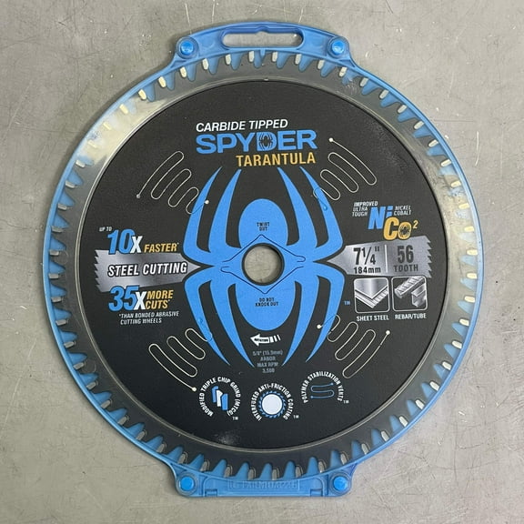 SPYDER Tarantula Steel Cutting Circular Saw Blade 56-Tooth, 7-1/4" Black 13502
