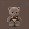 thumbnail image 2 of Cute Bear Plush Toy in Overalls Dungaree Outfit, Soft Collectible Stuffed Animal Doll, Vintage Style Decor for Nursery Shelf, Easter Baby Shower Birthday Gift, 2 of 8