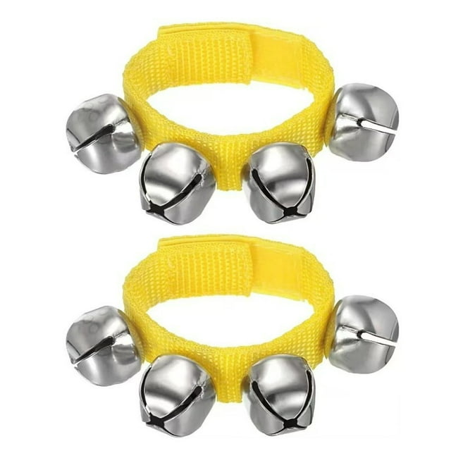 Jingle Bell Bracelets Ankle Wrist Bells Percussion Musical Instruments for Party Celebration Performance, Yellow